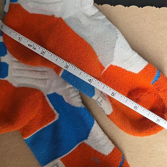 Nike size small socks 1 Pair Dri Fit Higg Tube White Orange Blue Lightening Bolt - Picture 13 of 16